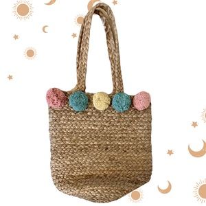Beach women natural woven jute tote